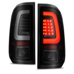 2009 Ford F350 Super Duty Black Smoked Tube LED Tail Lights