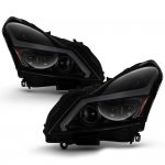 2011 Infiniti G37 Sedan Black Smoked Projector Headlights LED DRL Signals