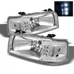 1993 Ford F350 Clear Euro Headlights with LED