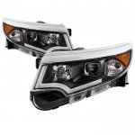 2011 Ford Edge Black Projector Headlights LED DRL