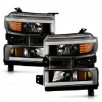 2020 Chevy Silverado 1500 Black Headlights LED DRL Signals