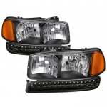 2000 GMC Sierra 2500 Black Headlights LED Bumper Lights