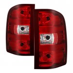 Chevy Silverado 3500HD 2007-2014 Red Clear Tail Lights