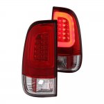 2005 Ford F450 Super Duty Red Clear LED Tail Lights Tube