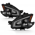 2011 Nissan Maxima Black LED DRL Projector Headlights