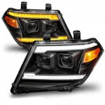 2010 Nissan Frontier Black Projector Headlights LED DRL Switchback Signals