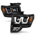 2013 Ford F150 Black Projector Headlights LED DRL A2