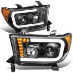 2011 Toyota Tundra Black Projector Headlights LED DRL Signals