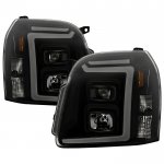 2012 GMC Yukon Denali Black Smoked Projector Headlights LED DRL S2