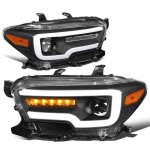 Toyota Tacoma SR 2016-2023 Black Projector Headlights LED DRL Signals N2