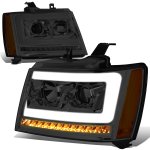 Chevy Avalanche 2007-2013 Smoked Projector Headlights LED DRL Signals N5