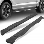 2024 Dodge Ram 1500 Crew Cab Black Aluminum Nerf Bars 6 inch Stainless Strip