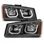 Chevy Avalanche 2003-2006 Black Headlights LED DRL A1