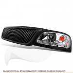 2002 Ford F150 Black Vertical Grille and Clear Headlights