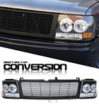 2002 Chevy Silverado Black Billet Grille and Headlight Conversion Kit