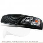 2002 Ford F150 Black Vertical Grille and Euro Headlights