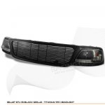 2002 Ford F150 Black Billet Grille and Smoked Headlights