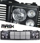 GMC Sierra 2500 1994-2000 Black Billet Grille and Headlight Conversion Kit
