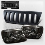 2003 Jeep Grand Cherokee Black Grille and Smoked Projector Headlights