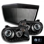 2009 Chrysler 300C Black Phantom Grille and Halo Projector Headlights