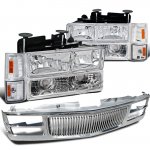 1996 GMC Sierra 2500 Chrome Vertical Grille and Headlights