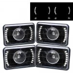1984 Chevy Cavalier White LED Black Sealed Beam Projector Headlight Conversion Low and High Beams