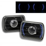 1986 Ford Bronco II Blue LED Black Sealed Beam Projector Headlight Conversion