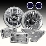 Jeep Wrangler 1997-2006 Projector Headlights Halo and Clear Bumper Lights Side Marker