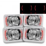Toyota Solara 1979-1981 Red LED Sealed Beam Projector Headlight Conversion Low and High Beams