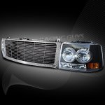 2002 Chevy Silverado Black Custom Grille and Headlight Conversion Kit