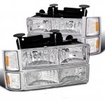Chevy Tahoe 1995-1999 Clear Euro Headlights and Bumper Lights Set