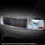 2002 Chevy Silverado Black Custom Grille and Chrome Headlight Conversion Kit