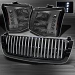 Chevy Avalanche 2003-2006 Black Grille and Smoked Headlight Conversion Kit