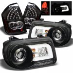 2006 Chrysler 300C Black Projector Headlights DRL and LED Tail Lights