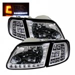 2002 Ford F150 Clear Euro Headlights and LED Corner Lights Set