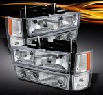 Chevy 3500 Pickup 1994-1998 Clear Euro Headlights and Bumper Lights