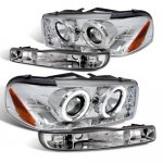 2000 GMC Yukon XL Clear Halo Projector Headlights and Bumper Lights