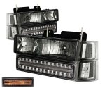 Chevy 2500 Pickup 1994-1998 Smoked Headlights and Bumper Lights