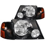 Ford Explorer 2002-2005 Headlights and Corner Lights Black