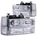 Chevy 2500 Pickup 1994-1998 Clear Halo Euro Headlights and Bumper Lights