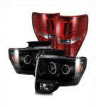 2009 Ford F150 Black CCFL Halo Headlights and Red LED Tail Lights