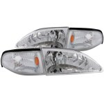 1997 Ford Mustang Headlights and Corner Lights Chrome