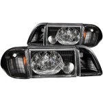 Ford Mustang 1987-1993 Headlights and Corner Lights Black