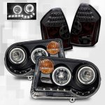 2007 Chrysler 300C Black Projector Headlights and Smoked LED Tail Lights