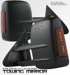 Ford F250 Light Duty 1997-2003 Black Manual LED Signal Towing Mirrors