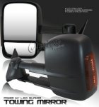 Chevy Silverado 1994-1998 Black Power LED Signal Towing Mirrors