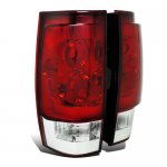 Chevy Suburban 2007-2014 Red and Clear Tail Lights