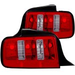 Ford Mustang 1999-2004 Red and Clear Custom Tail Lights