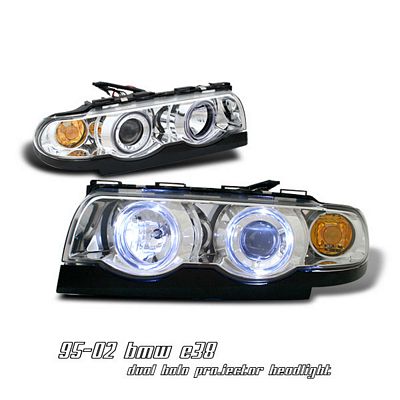 BMW E38 7 Series 19952001 Clear Dual Halo Projector Headlights