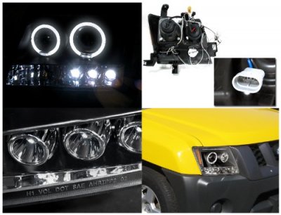 Nissan xterra dual halo black led projector headlights #4